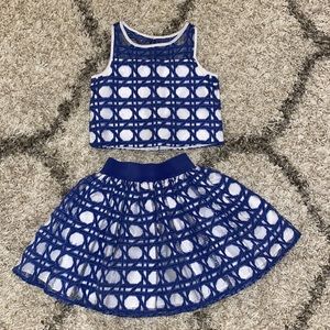 Girls Blue & White Matching Set